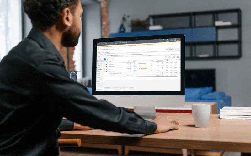 A PPC Agency Ad Manager checking the performance of his Google Ads
