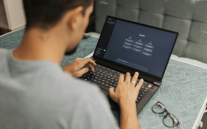 A peson about to use ChatGPT as a search engine